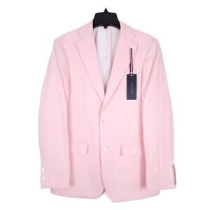 Tommy Hilfiger Men's Modern-Fit 100% Linen Sport Coat Pink Solid 44S NWT